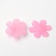 Fiore rosa satinato chiare perle acriliche trasparenti per gioielli fai da te X-PAF154Y-4-1
