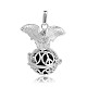 Silver Color Plated Brass Hollow Round Cage Pendants KK-J252-06S-2
