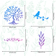 GORGECRAFT Tree of Life Metal Stencil Stainless Steel Flower Vine Reusable Leaves Templates Bird on Tree Branch Journal Tool for Wood Burning Scrapbooking Wall Furniture Pyrography Engraving Crafts DIY-WH0238-104-3