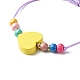 Joli bracelet de perles en bois coeur pour enfant BJEW-JB06753-02-6