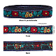 FINGERINSPIRE 5 Yards 30mm Teal Jacquard Ribbon Trim Yellow & Red Floral Embroidery Trim Cotton Vintage Jacquard Ribbon Sewing Trim Ribbon for DIY Craft Wrapping Bow Gift Package Costume Accessories SRIB-FG0001-04A-2