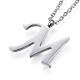 304 Stainless Steel Initial Pendant Necklaces NJEW-P151-M-P-1