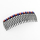 Trendy Women's Iron Hair Combs with Flower Rhinestones OHAR-R175-05-1