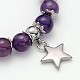 Pierre perles bracelets breloque étoiles stretch mélange naturel BJEW-JB01981-3
