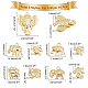 CHGCRAFT 50Pcs 5 Style Golden Elephant Lucky Charms Pendants Rack Plating Rhinestone Elephant Charms Fit for 0.9-1.5mm Rhinestone Jewelry Making FIND-CA0004-83-2