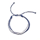 ワックスポリエステル マルチ連 ブレスレット  女性のための調節可能なストリングブレスレット  ミディアムブルー  内径：2-1/8~4-1/8インチ（5.3~10.5cm） BJEW-JB07892-06-1