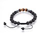 Natural Lava Rock and Non-Magnetic Synthetic Hematite Beads Braided Bead Bracelets BJEW-JB03975-25-3