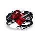 Punk Claw Stainless Steel Cubic Zirconia Rings for Unisex RJEW-BB03803-9-1