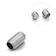 Matte 304 Stainless Steel Barrel Magnetic Clasps with Glue-in Ends STAS-E089-06F-1