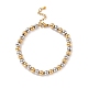Placage sous vide bicolore 201 bracelet en perles rondes en acier inoxydable pour femme STAS-D179-02GP-1