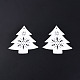 クリスマスのテーマ スプレー塗装木材の大きなペンダント  中空の雪の結晶をあしらったクリスマスツリーのチャーム  レッド  73x67x2mm  穴：3mm WOOD-N005-85A-3