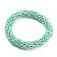 Bracelet extensible tressé en perles de verre au crochet BJEW-K232-01C-1