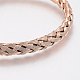 Bracelets manchettes bracelets jonc avec boule en 304 acier inoxydable BJEW-H570-27RG-3