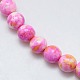 Synthetic Ocean White Jade Beads Strands G-L019-6mm-02-2