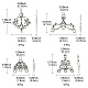 20 Uds. 4 enlaces de componentes de araña de aleación de estilo tibetano TIBE-YW0001-40-3