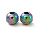 Color del arco iris chapado en iones (ip) texturizado 304 perlas de acero inoxidable STAS-P306-01B-MC-2