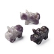 Figurines de rhinocéros de guérison sculptées en améthyste naturelle DJEW-M008-02H-1