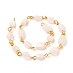 Chaînes de perles de pierre de lune blanche naturelle faites à la main AJEW-JB00794-03-2