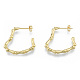 Bamboo Joint Ring Brass Stud Earring for Women EJEW-N011-102-2