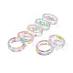 Transparent Resin Star Finger Ring for Women RJEW-T022-028-2