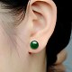 Boucles d'oreilles rondes en perles de jade imitation pour fille femmes EJEW-BB46205-A-4
