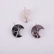 3Pcs 3 Style Natural Gemstone Wire Wrapped Pendants G-SZ0001-43-7