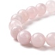 Natural Rose Quartz Bead Stretch Bracelets X-BJEW-K212-C-045-3