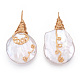 Ciondoli di perle keshi con perle barocche naturali PEAR-N020-L38-3