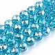 Electroplate Transparent Glass Beads Strands EGLA-N002-34C-M-2