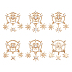 ベネクレア真鍮マイクロパヴェクリアキュービックジルコニアペンダント  星と雪の結晶  ゴールドカラー  27mm  約6個/箱 KK-BC0010-45-1