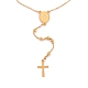 304 collares de cuentas de rosario de acero inoxidable para religión X-STAS-B021-02G-3
