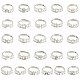 Set di anelli regolabili con lettera iniziale in stile 26 pz 26 a~z zirconi trasparenti RJEW-Q781-17P-1