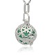 Silver Color Plated Brass Hollow Round Cage Pendants KK-J216-16S-2