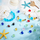 Pandahall Elite 90 pièces 9 couleurs perles de verre dépoli transparent FGLA-PH0001-07-2
