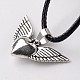 Heart with Wing Alloy Pendant Necklaces NJEW-E075-08-2
