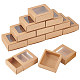 Benecreat 20 Packungen quadratische Kraftpapier-Schubladenboxen mit Fenster 7.5x7.5x3 cm Papier-Geschenkboxen für die Bäckerei-Party bevorzugen die Aufbewahrung von Leckereien CON-BC0006-41-1