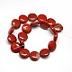 Crépitement naturel rond plat perles de jaspe rouge brins G-L246-21-2