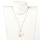 Collane con pendente in perle di vetro e perle di vetro ecologiche NJEW-JN02622-02-4