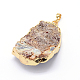 Natural Drusy Agate Nuggets Pendants G-P089-02-3