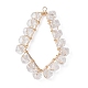 5 pendentif en laiton de style 5 avec perles de verre. PALLOY-JF02262-2