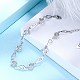 Rhombus and Flat Round Cubic Zirconia Link Chain Bracelet for Teen Girl Women BJEW-BB43411-A-2