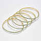 Brass Claw Chain Stretch Bracelets BJEW-T010-03G-04-1