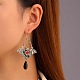 Pipistrello di plastica con collana pendente a goccia e orecchini pendenti SJEW-G081-01AS-7