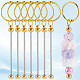 10 шт. застежки для брелока из железного прута с бусинами AJEW-SC0003-89G-7
