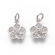 Brass Micro Pave Cubic Zirconia Charms ZIRC-J021-17P-RS-1