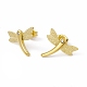 Crystal Rhinestone Dragonfly Stud Earrings EJEW-P212-22G-1