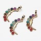 Chakra Jewelry Brass Gemstone Moon Pendants KK-J298-26KCG-NR-1