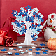 Olycraft 6 set adesivi in schiuma kit albero artigianale 3d tema fiocco di neve albero in legno non finito albero invernale con 500 pezzi adesivi fiocco di neve blu bianco per progetto artistico attività familiare decorazione festiva natalizia AJEW-OC0004-14-5
