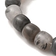 Bracelets extensibles en quartz nuageux naturel et coquillages BJEW-C051-03-3