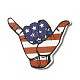 Colgantes grandes con gesto de madera de álamo impreso de una sola cara con tema de la bandera americana WOOD-G014-17-2